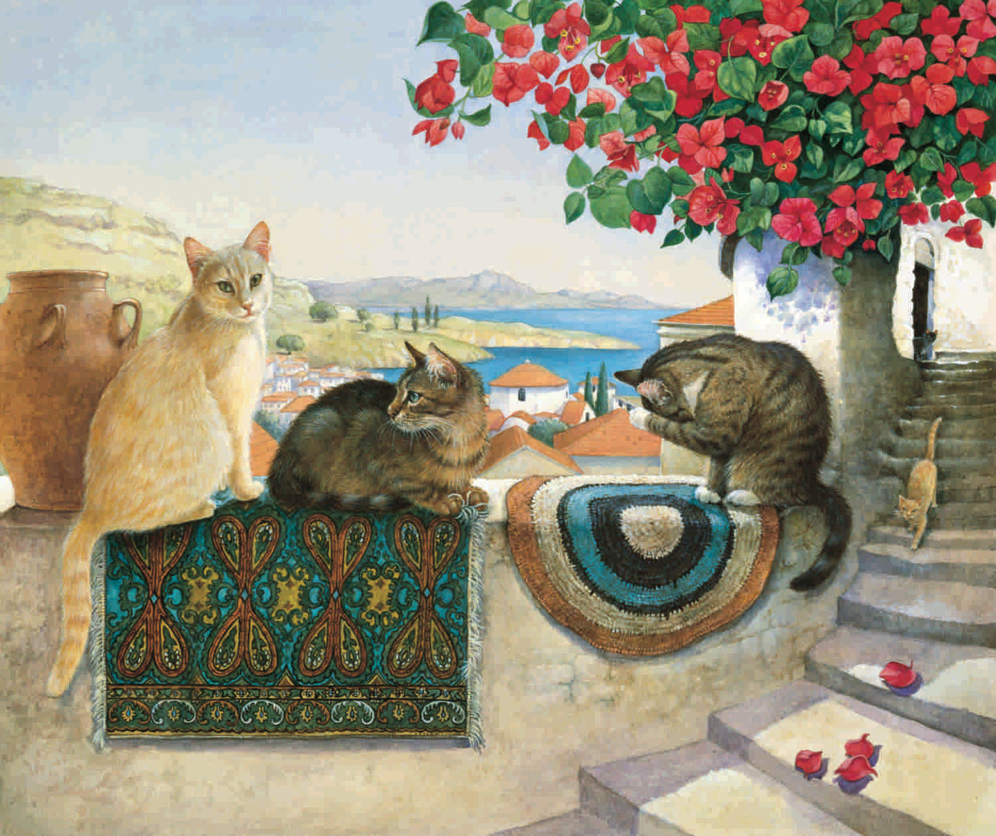 Cats Under the Bougainvillea