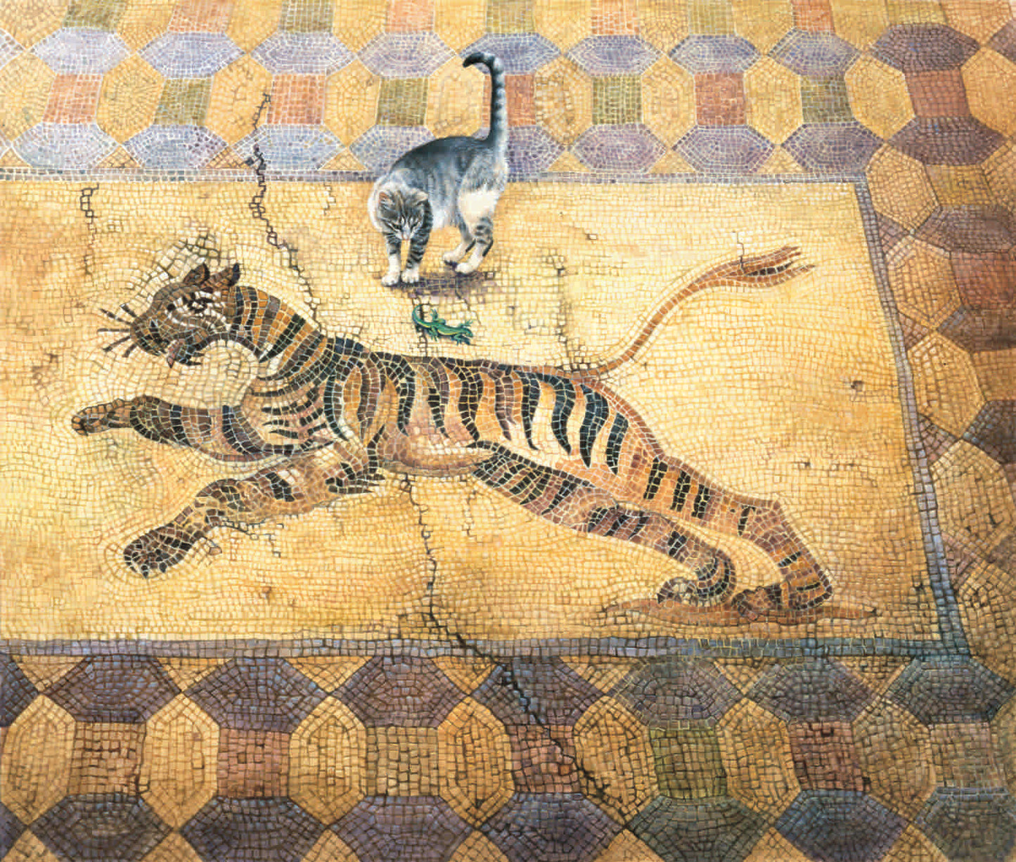 Cat with Lizard & Tiger