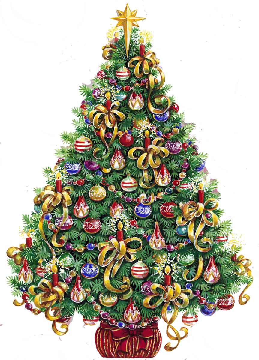 Gold Ribbon Christmas Tree