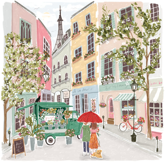Parisian Street in Spring