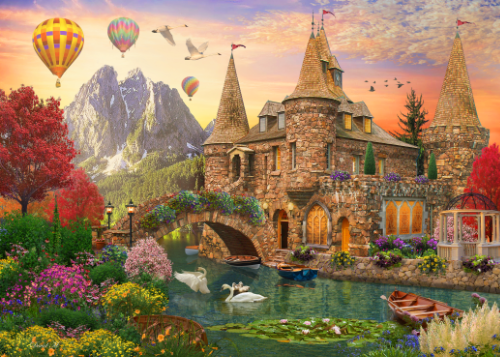 Castle with Hot Air Balloons