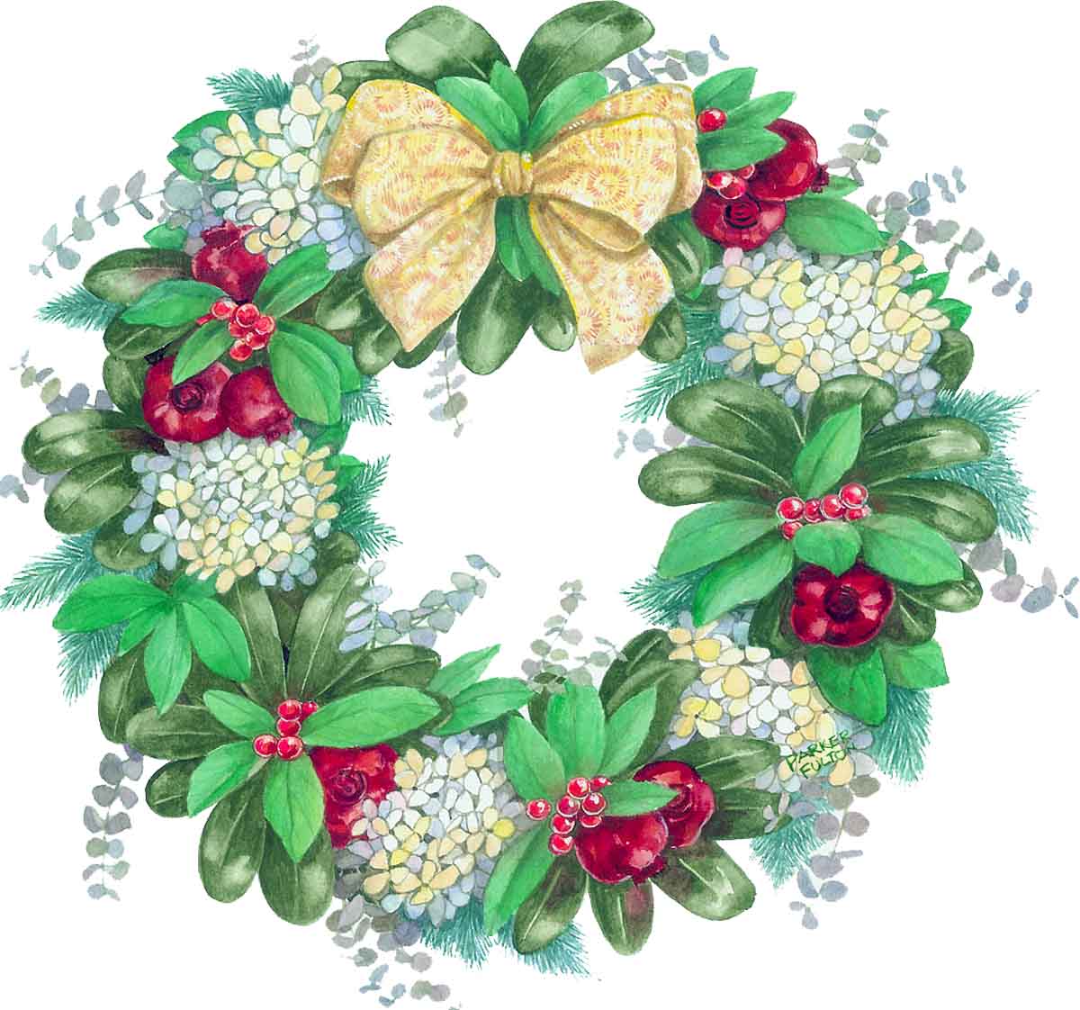 Hydrangea Christmas Wreath