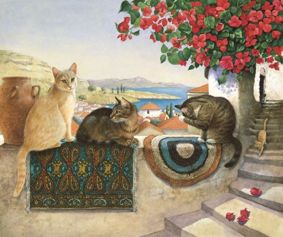 Cats Under the Bourgainvillea