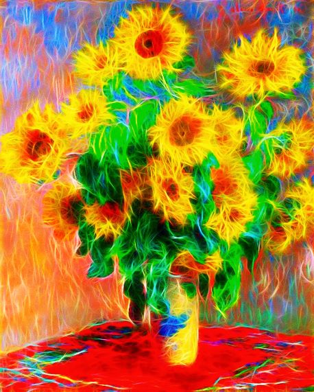 Monet Sunflowers Reimagined